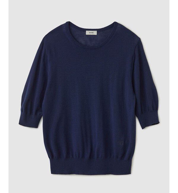 ROPE「SUPER160'sメリノウール半袖ニット【ロロ・ピアーナ社製ウール使用】/アンサンブル対応」|ニット・セーター|