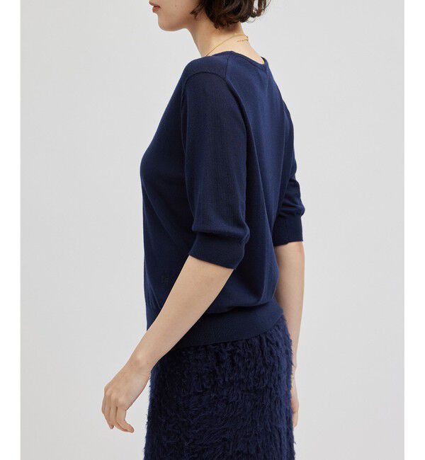 ROPE「SUPER160'sメリノウール半袖ニット【ロロ・ピアーナ社製ウール使用】/アンサンブル対応」|ニット・セーター|