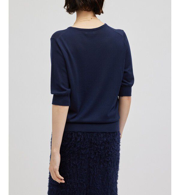 ROPE「SUPER160'sメリノウール半袖ニット【ロロ・ピアーナ社製ウール使用】/アンサンブル対応」|ニット・セーター|