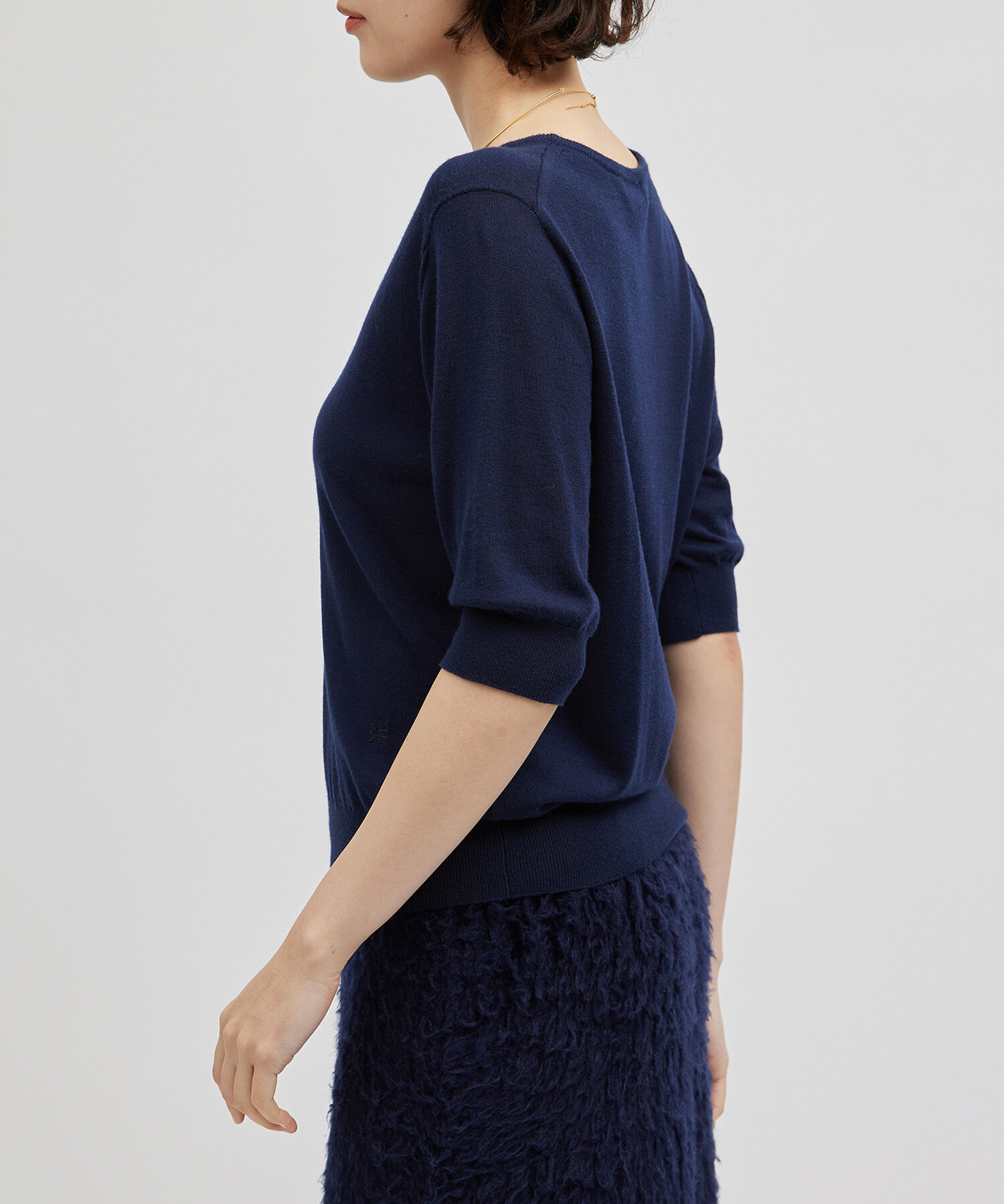 ROPE「SUPER160'sメリノウール半袖ニット【ロロ・ピアーナ社製ウール使用】/アンサンブル対応」|ニット・セーター|