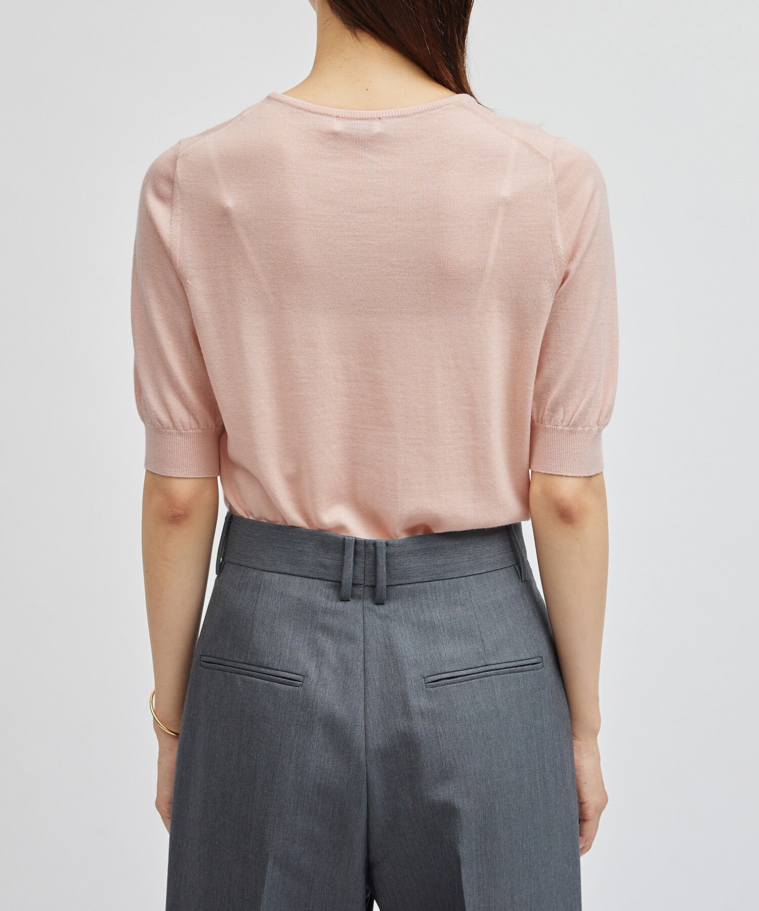 ROPE「SUPER160'sメリノウール半袖ニット【ロロ・ピアーナ社製ウール使用】/アンサンブル対応」|ニット・セーター|