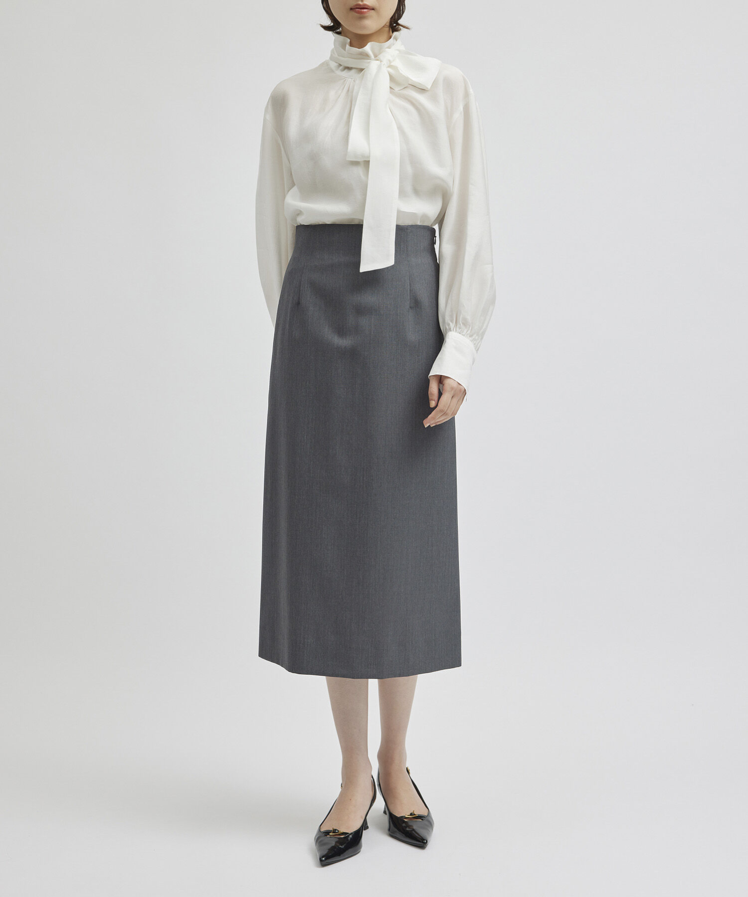 ROP&Eacute;「ウールモヘヤタイトスカート/セットアップ対応」|スカート|グレー(07)