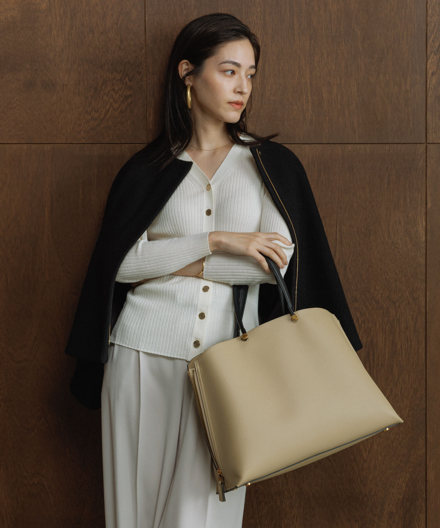 ROPE「【E'POR】Y BAG Medium+【WEB限定/一部店舗限定】【通勤】【A4/PC対応】【25AW】」|ショルダー・メッセンジャー|ベージュ(27)