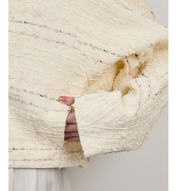 ROPE「MALHIA-KENT(マリアケント) ツイードＶネックジャケット」|ノーカラージャケット|