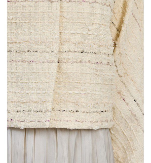 ROPE「MALHIA-KENT(マリアケント) ツイードＶネックジャケット」|ノーカラージャケット|