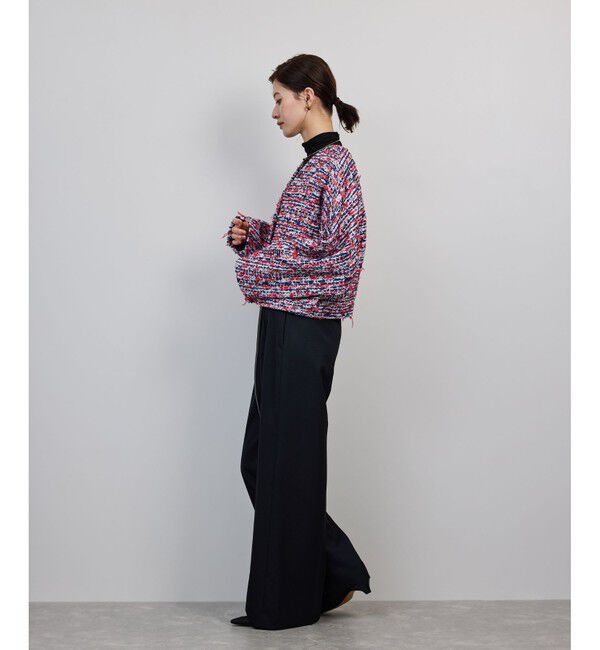 ROPE「MALHIA-KENT(マリアケント) ツイードＶネックジャケット」|ノーカラージャケット|