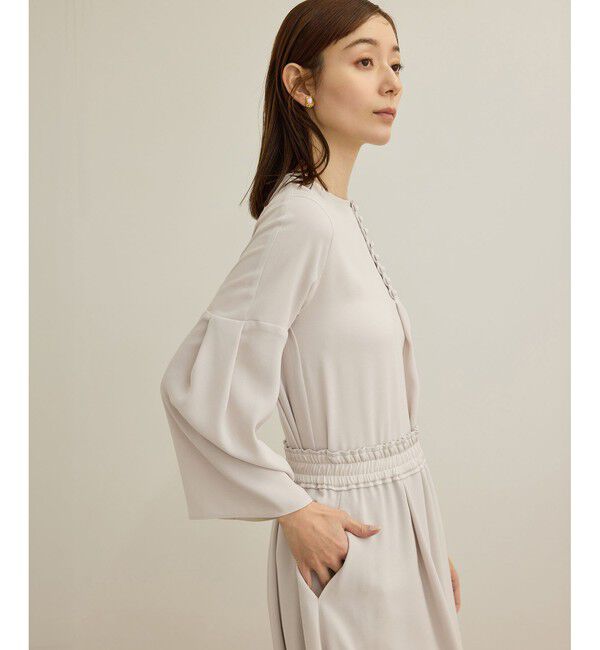 ROPE「【洗える】ベルラインデザインブラウス/セットアップ対応」|シャツ・ブラウス|グレーサブ(09)
