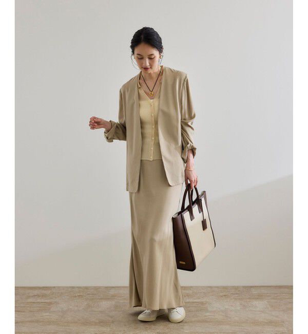 ROPE「【洗える】【WEB・一部店舗限定】シアーリブＶネックポロニット」|ニット・セーター|