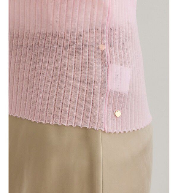 ROPE「【洗える】【WEB・一部店舗限定】シアーリブＶネックポロニット」|ニット・セーター|