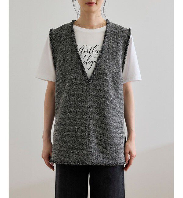 ROPE「【洗える】【WEB・一部店舗限定】サマーツイードオーバージレ」|ベスト・ジレ|