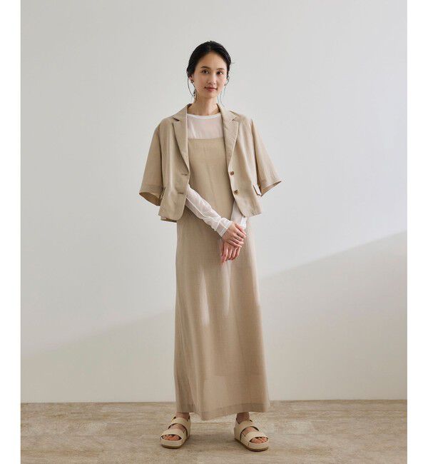 ROPE「【洗える】リネンライクコンパクトジャケット/セットアップ対応【WEB・一部店舗限定】」|テーラードジャケット|