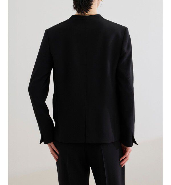 ROPE「トリアセバックサテン ジャケット【オフィス/通勤/セットアップ対応】/洗える」|ノーカラージャケット|