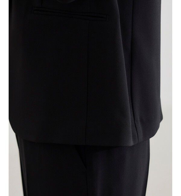 ROPE「トリアセバックサテン ジャケット【オフィス/通勤/セットアップ対応】/洗える」|ノーカラージャケット|