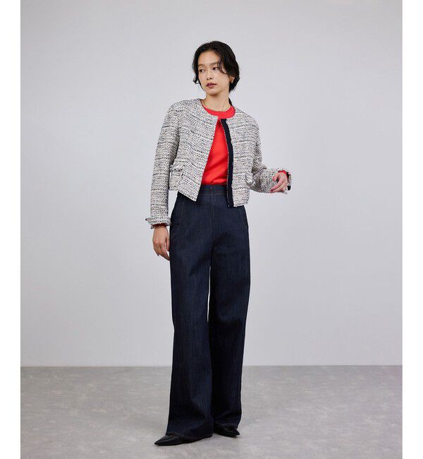 ROPE「ツイードジャケット」|ノーカラージャケット|