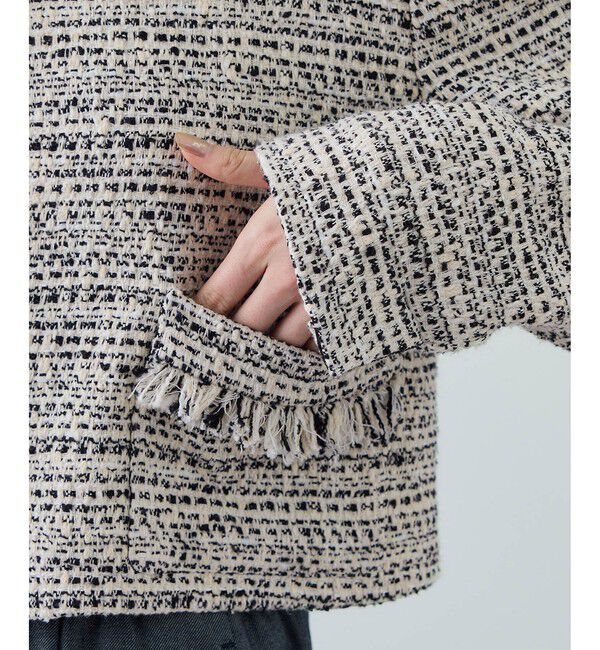 ROPE「ツイードジャケット」|ノーカラージャケット|