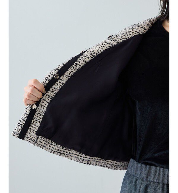 ROPE「ツイードジャケット」|ノーカラージャケット|