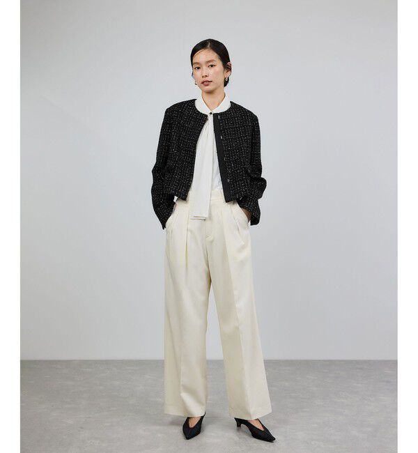 ROPE「ツイードジャケット」|ノーカラージャケット|