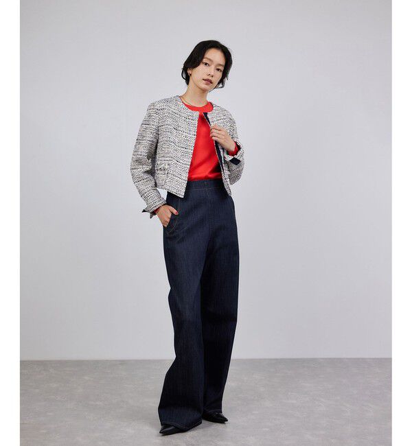 ROPE「ツイードジャケット」|ノーカラージャケット|