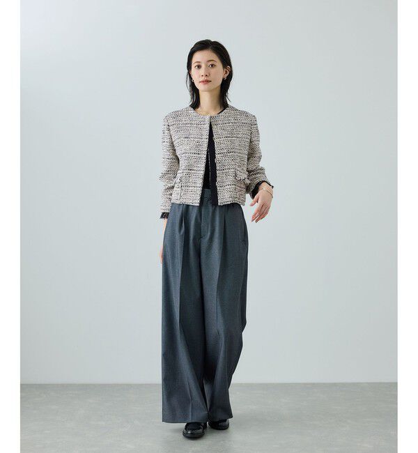 ROPE「ツイードジャケット」|ノーカラージャケット|