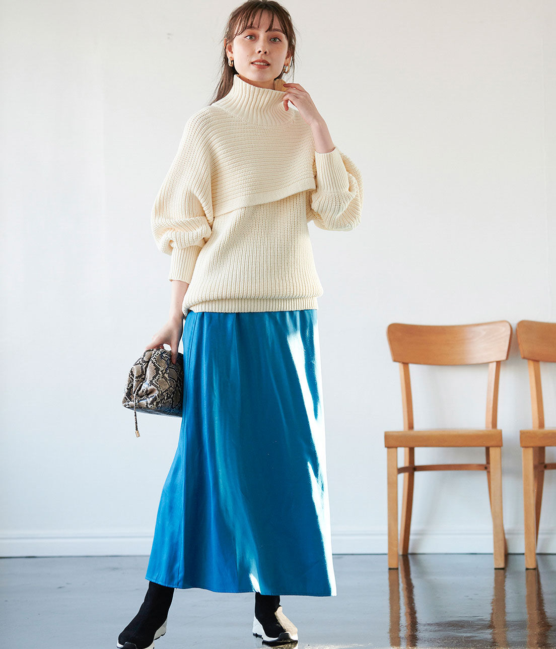 VIS「【WEB限定】オーロラツイルセミフレアースカート」|スカート|