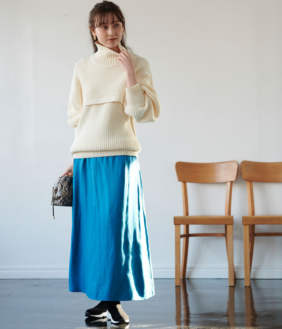 VIS「【WEB限定】オーロラツイルセミフレアースカート」|スカート|