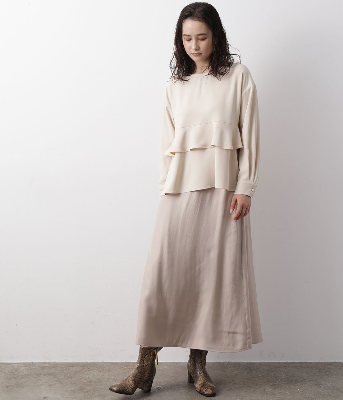 VIS「【WEB限定】オーロラツイルセミフレアースカート」|スカート|