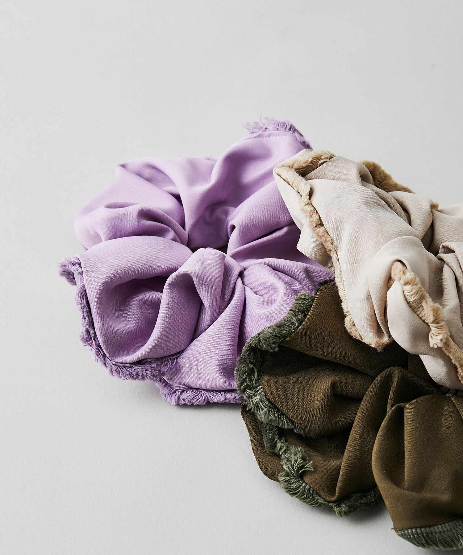 VIS「フリンジビッグシュシュ」|ヘアゴム・シュシュ|パープル系(54)