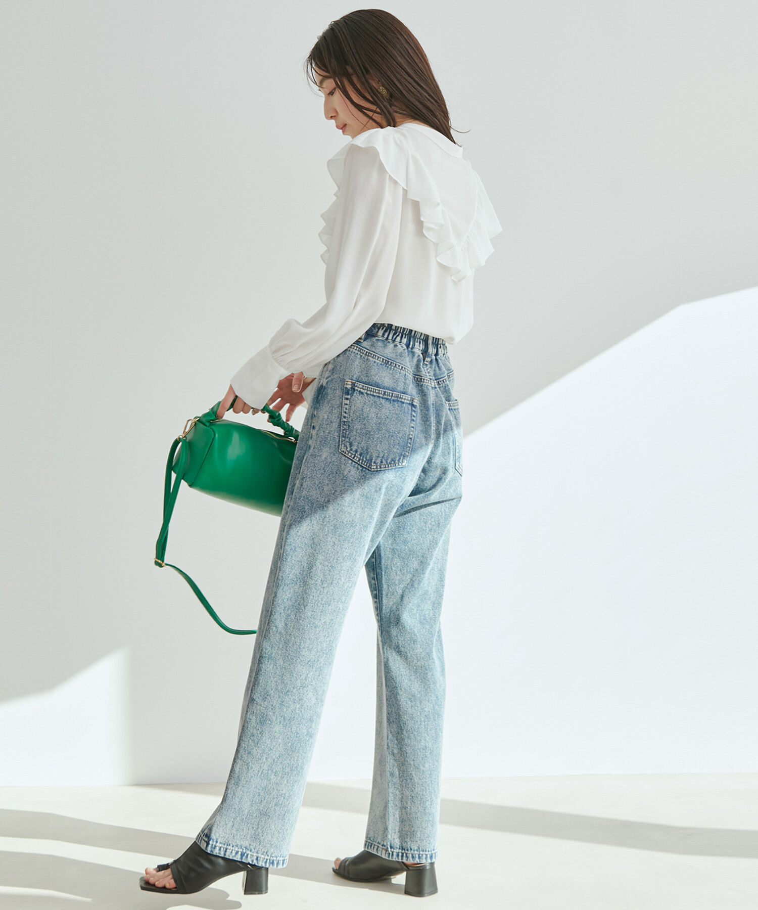 vis-a-vis「【WEB限定】【前後2WAY】花柄＆無地フリルブラウス」|シャツ・ブラウス|