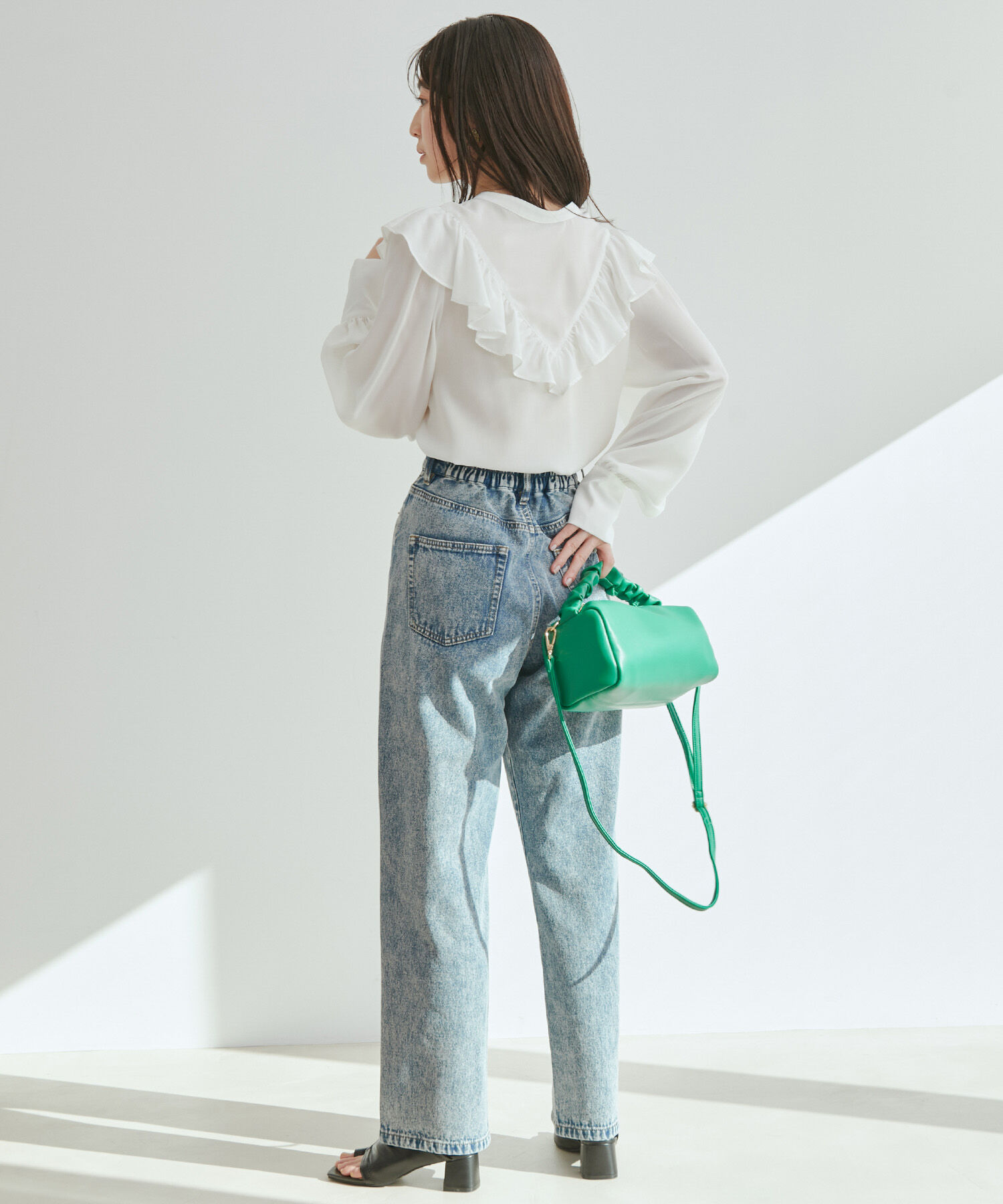 vis-a-vis「【WEB限定】【前後2WAY】花柄＆無地フリルブラウス」|シャツ・ブラウス|