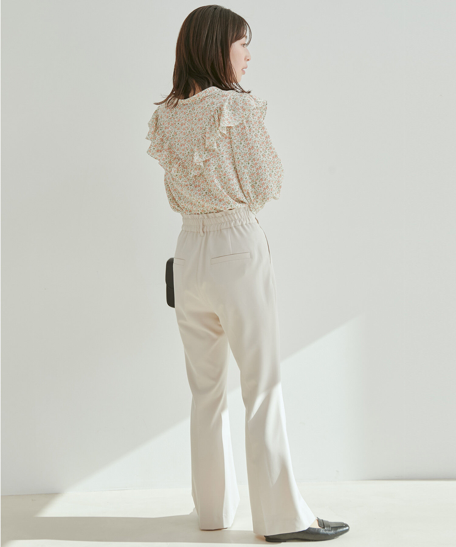 vis-a-vis「【WEB限定】【前後2WAY】花柄＆無地フリルブラウス」|シャツ・ブラウス|