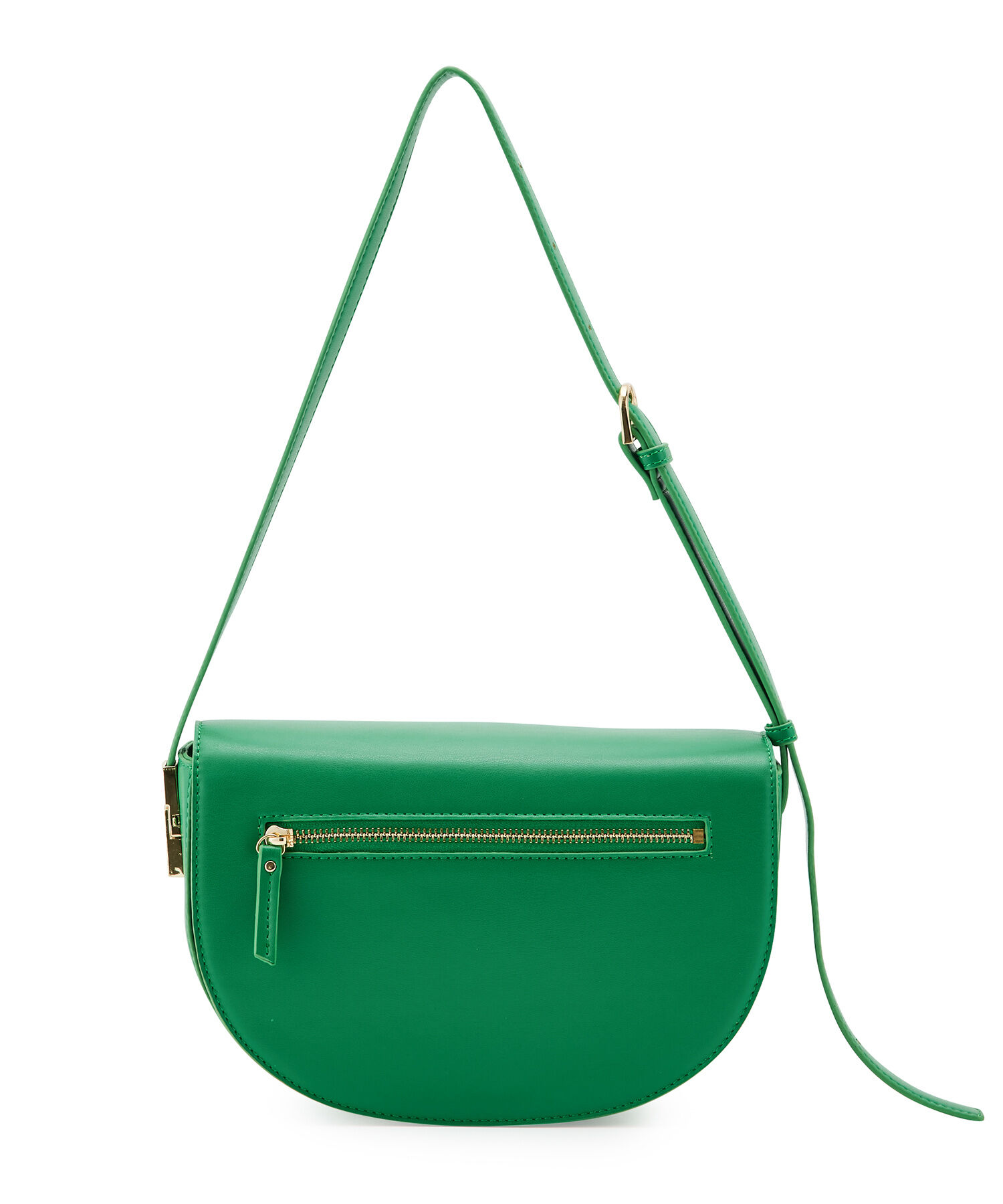 VIS「リサイクルフェイクレザーフロントジップハーフムーンショルダー【sustainable】」|ショルダー・メッセンジャー|