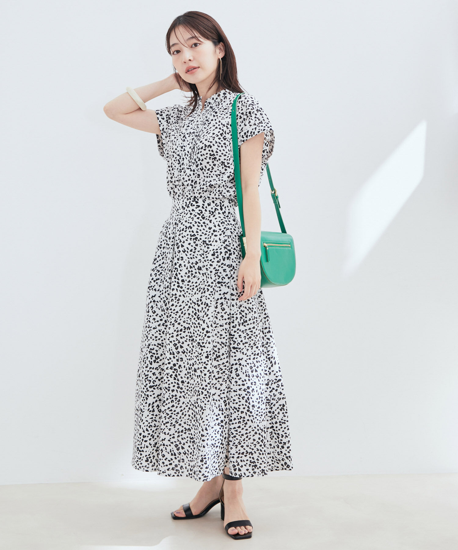 VIS「【セットアップ対応】【EASY CARE】柄＆無地アソートタックフレアースカート【sustainable】」|スカート|