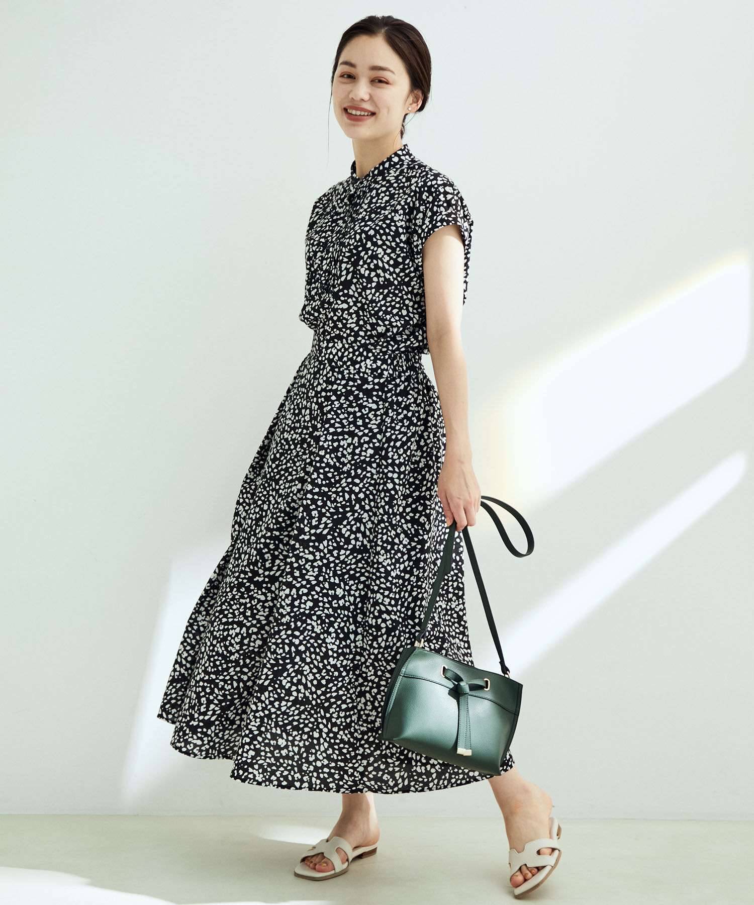 VIS「【セットアップ対応】【EASY CARE】柄＆無地アソートタックフレアースカート【sustainable】」|スカート|