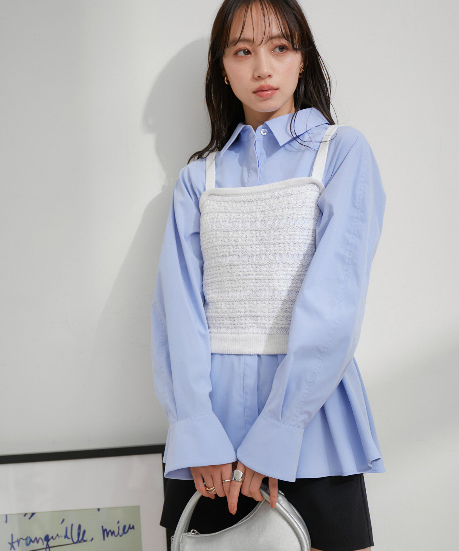 VIS「【アンサンブル対応】ツイードニットビスチェ」|キャミソール|