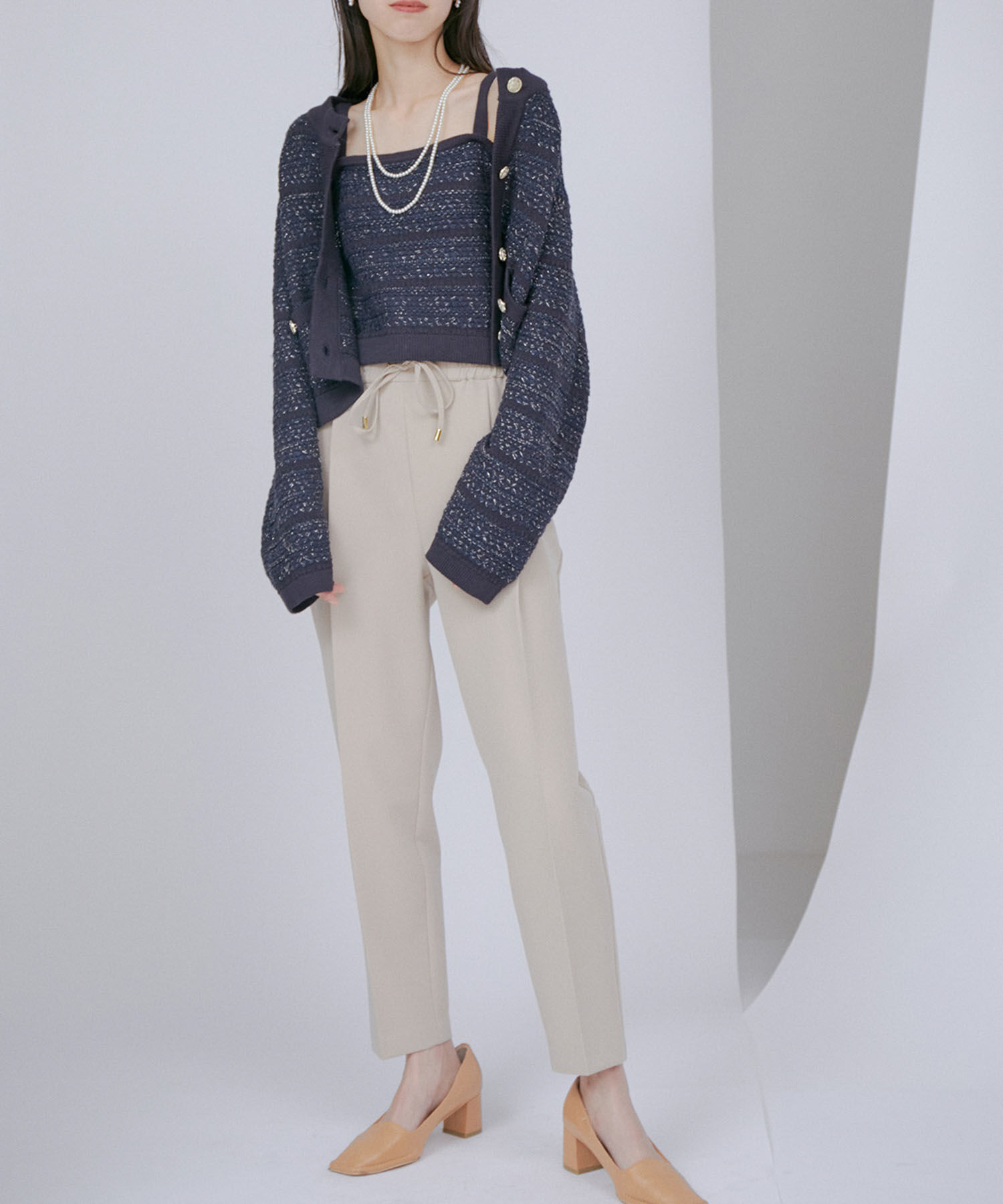 VIS「【アンサンブル対応】ツイードニットビスチェ」|キャミソール|