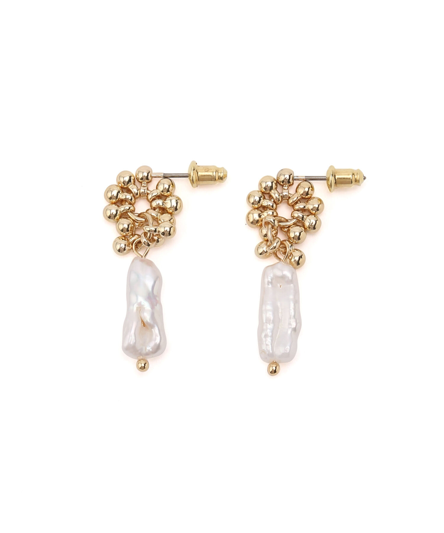 VIS「メタルビーズ&times;淡水パールピアス」|ピアス|