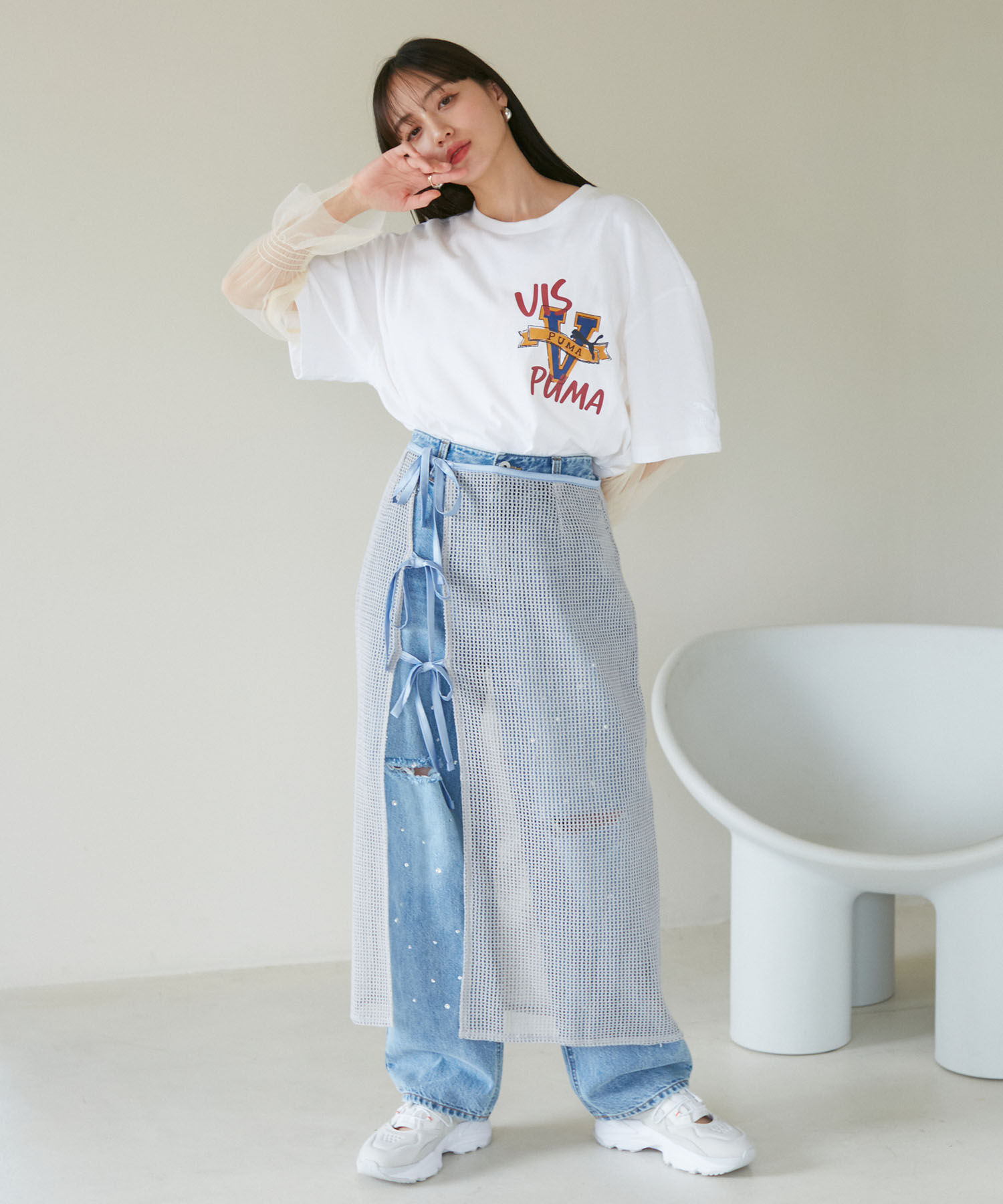 VIS「【PUMA】VIS別注 オリジナルロゴオーバーサイズTシャツ」|Tシャツ・カットソー|