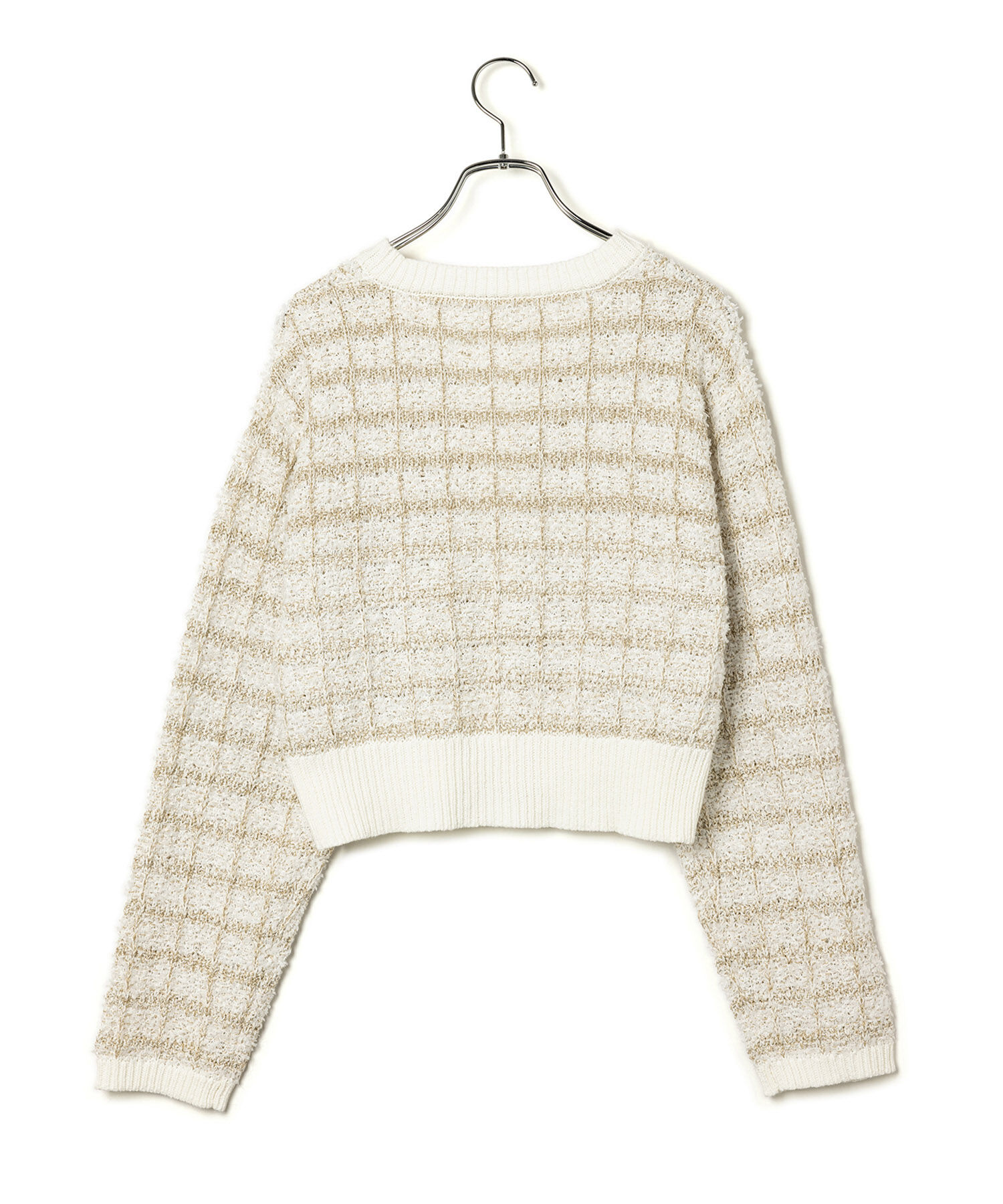 VIS「【洗える】ツイードニットカーディガン」|カーディガン|