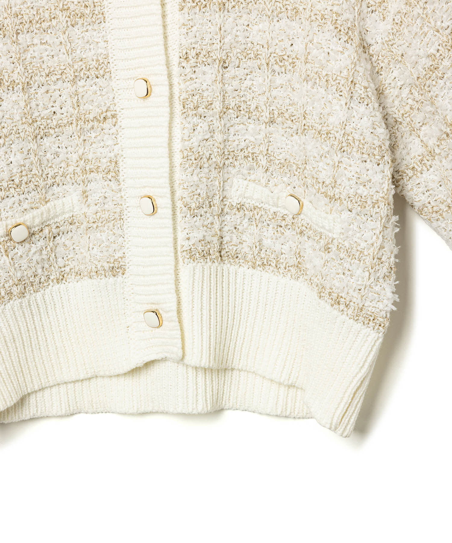 VIS「【洗える】ツイードニットカーディガン」|カーディガン|