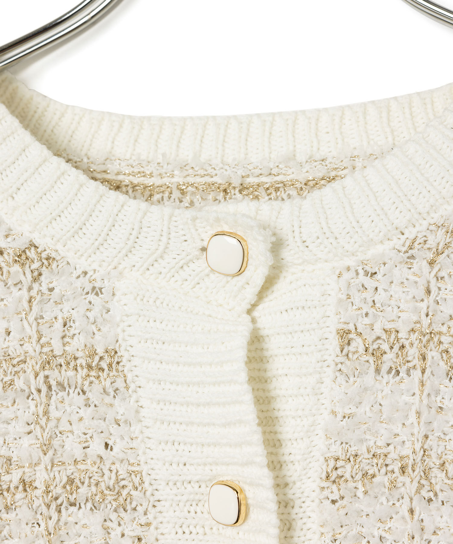 VIS「【洗える】ツイードニットカーディガン」|カーディガン|