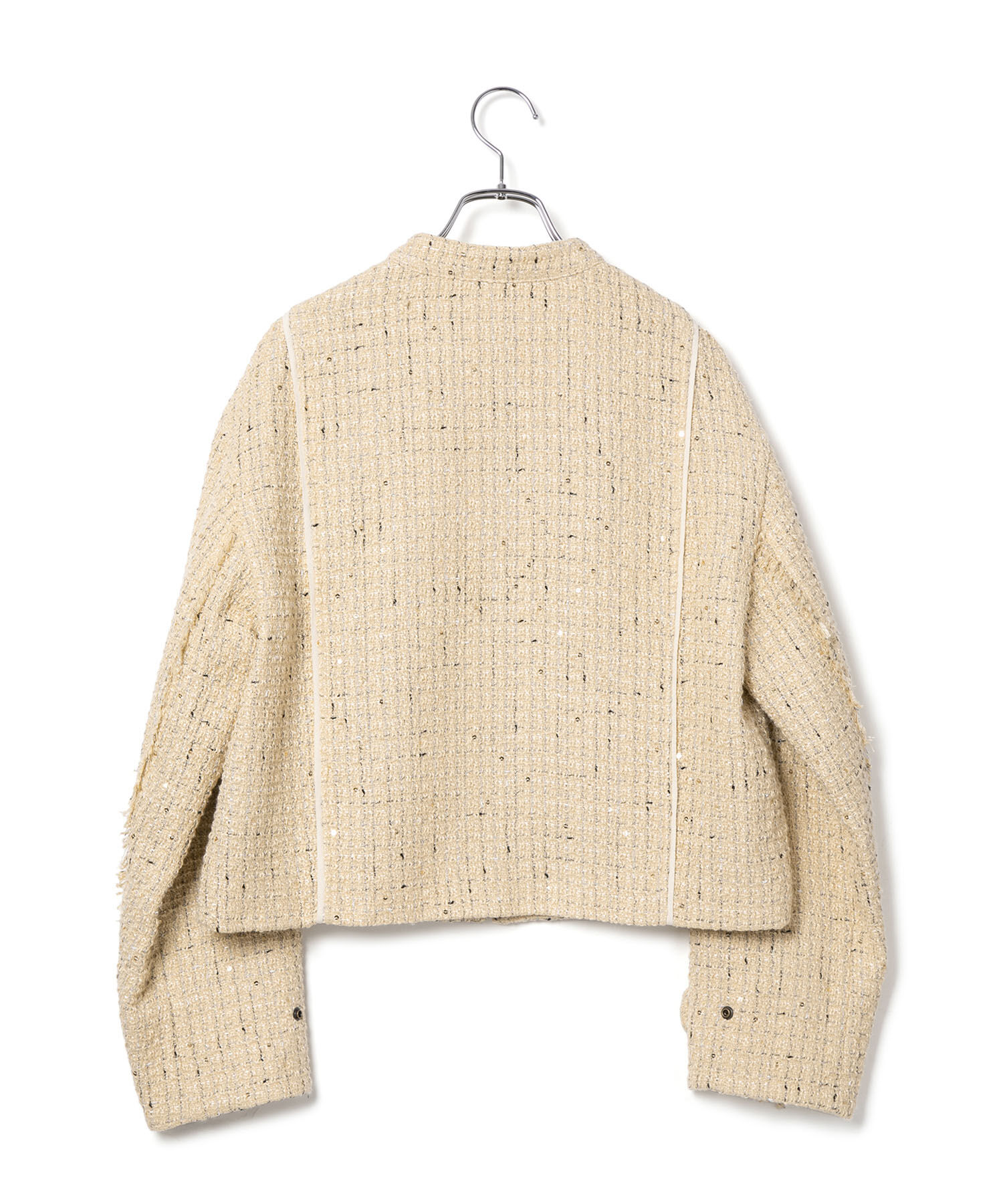 VIS「ライダースディテールツィードジャケット」|ノーカラージャケット|