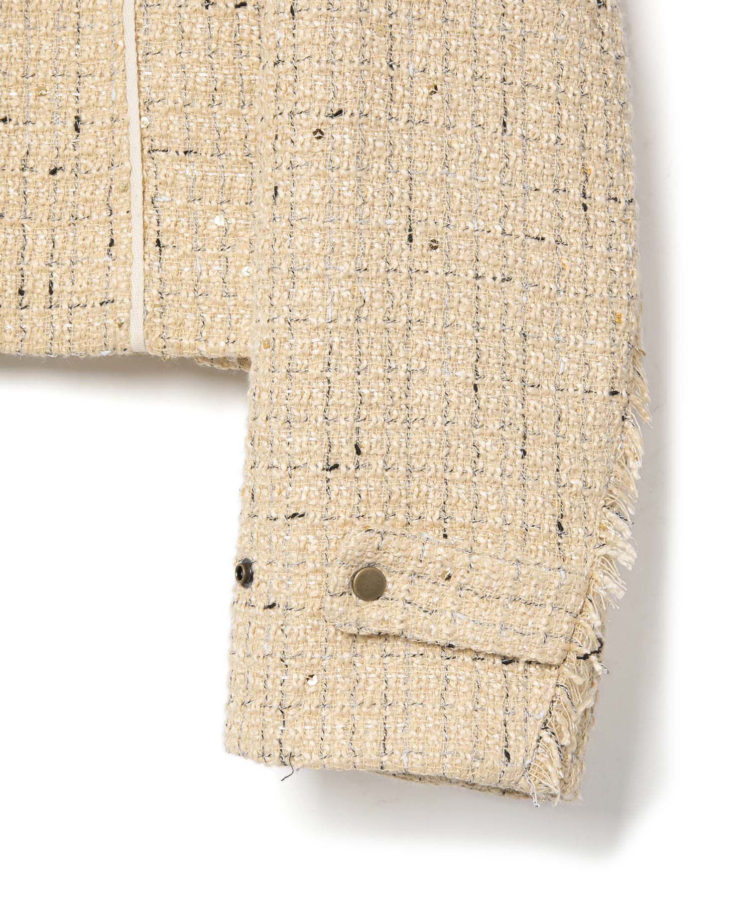 VIS「ライダースディテールツィードジャケット」|ノーカラージャケット|