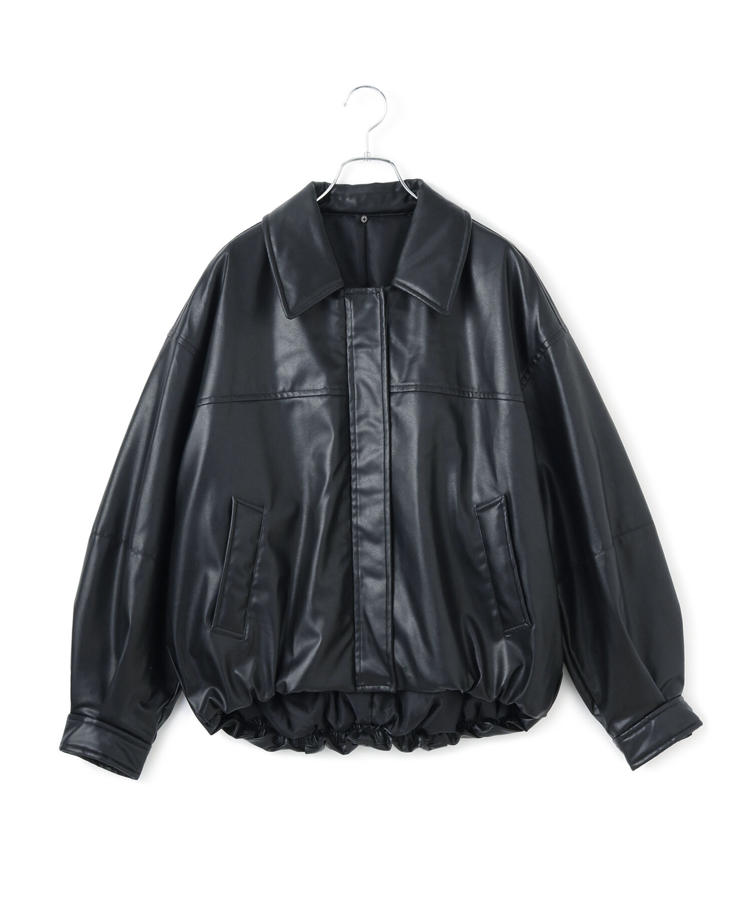 VIS「【エコファー取外し可能】合皮中綿ブルゾン」|ブルゾン・スタジャン|