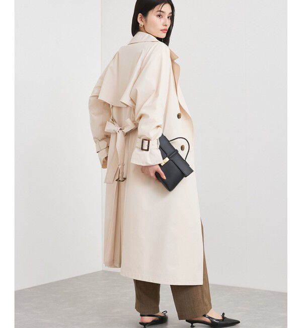 VIS「【定番人気】【撥水/UVケア】後ろタックトレンチコート スプリングコート」|トレンチコート|生成メイン