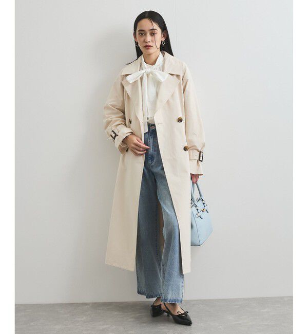 VIS「【定番人気】【撥水/UVケア】後ろタックトレンチコート スプリングコート」|トレンチコート|