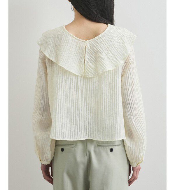 VIS「【洗える】ラッフルカラーブラウス」|シャツ・ブラウス|