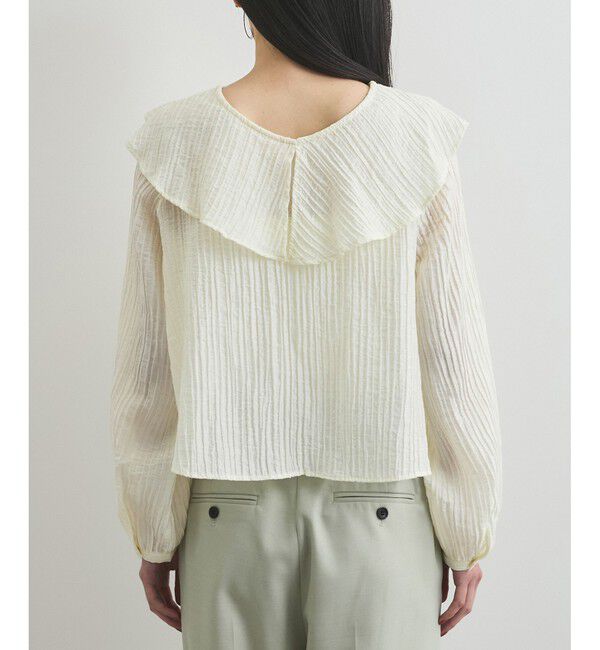 VIS「【洗える】ラッフルカラーブラウス」|シャツ・ブラウス|