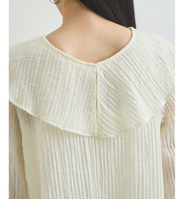 VIS「【洗える】ラッフルカラーブラウス」|シャツ・ブラウス|