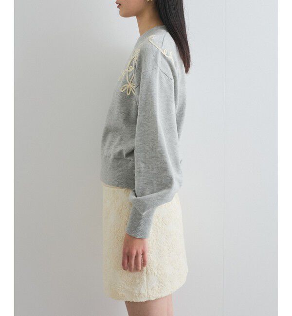 VIS「リーフコード刺繍ニットプルオーバー」|ニット・セーター|