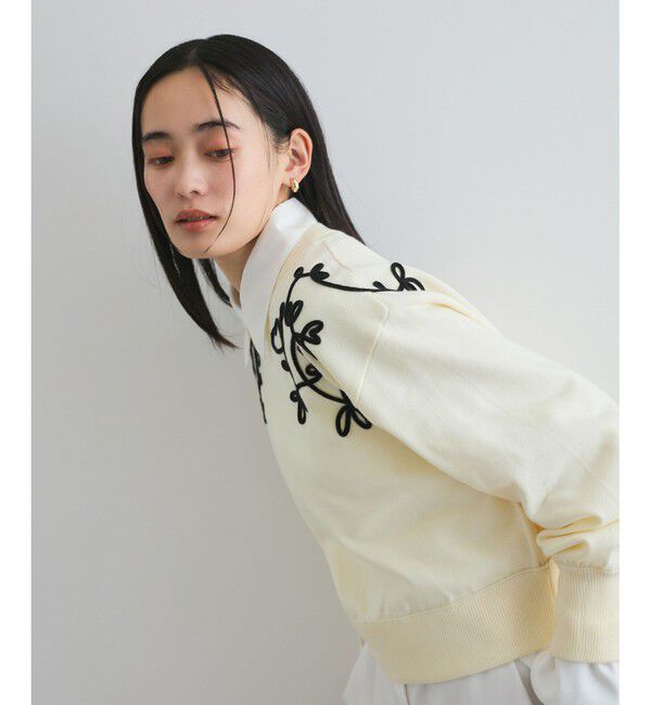 VIS「リーフコード刺繍ニットプルオーバー」|ニット・セーター|